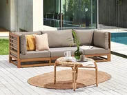 Gartensofa 3-Sitzer TRANI modular zertifiziertes Akazienholz Hellbraun_895480