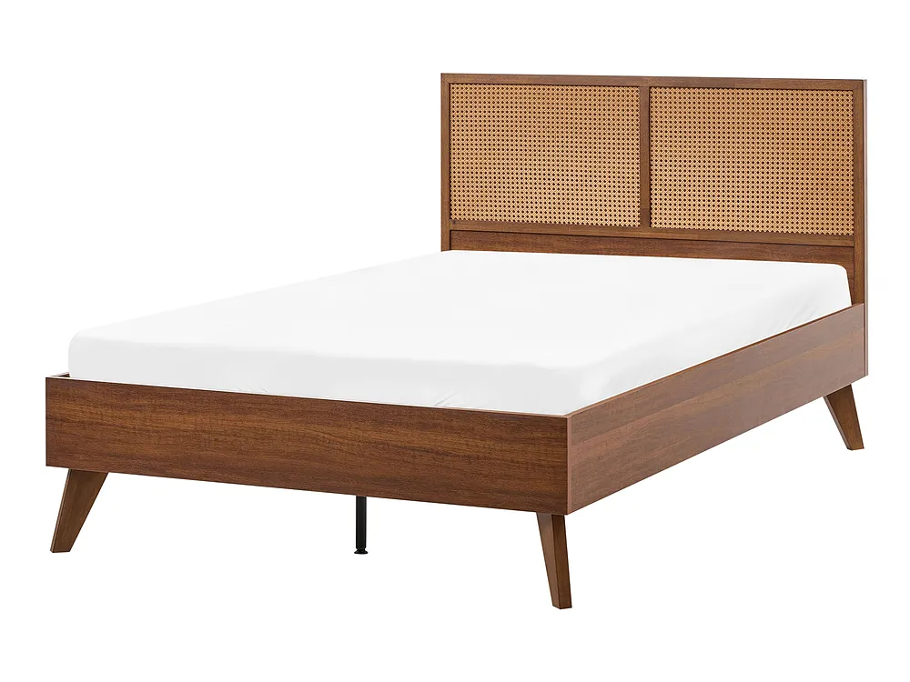 Bed PE Rattan MONPAZIER 120 x 200 cm (EU Small Double) Dark Brown_1037771