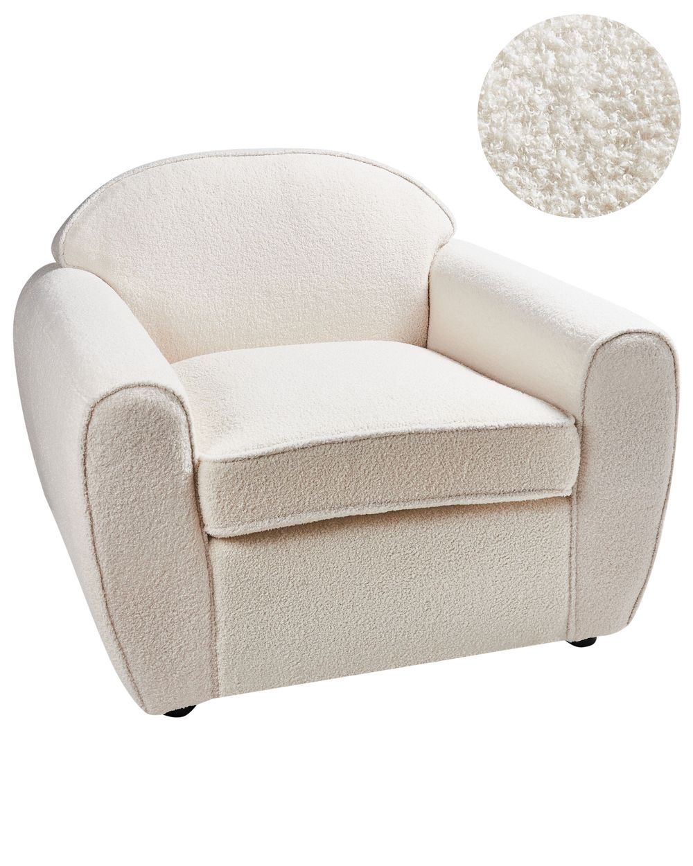 Fauteuil ELLEDE Bouclé Lichtbeige