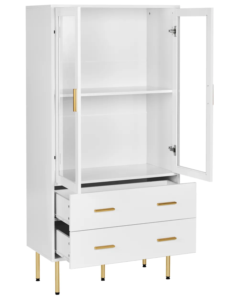 Vitrine mit Glastüren MILORA 80 cm Weiß_979538