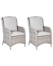 Gartensessel 2er Set CASCAIS Polyrattan Beige_917756