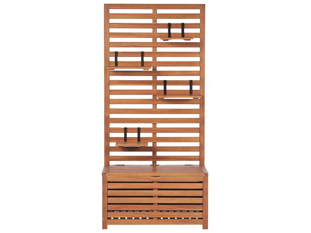 Gartenbank mit Wandpaneel MATINO 80 cm 170 cm Akazienholz Braun