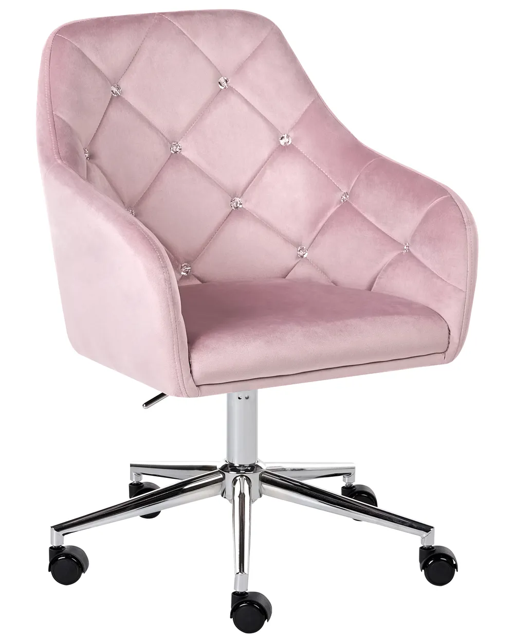 Schreibtischstuhl VELORIA Samtstoff Pastellrosa_1062133