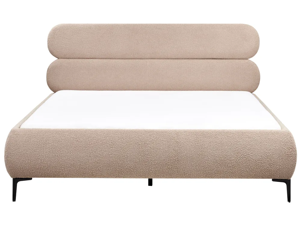 Bett mit Lattenrost Bouclé LESSAY 180 x 200 cm Taupe_982298