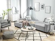 Corner Sofa Bed 3 Seater ROMEDAL Fabric Light Grey Right Hand_748909