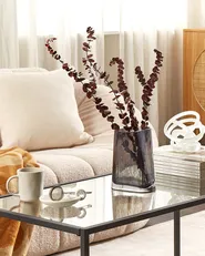 Flower Vase MITATA 20 cm Glass Grey_838255