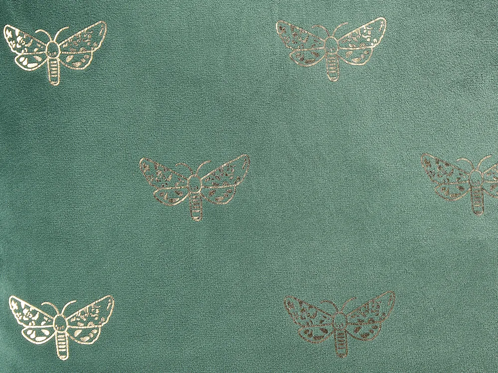Dekokissen 2er Set YUZURI 45 x 45 cm Samtstoff Smaragdgrün Tiermuster_857826