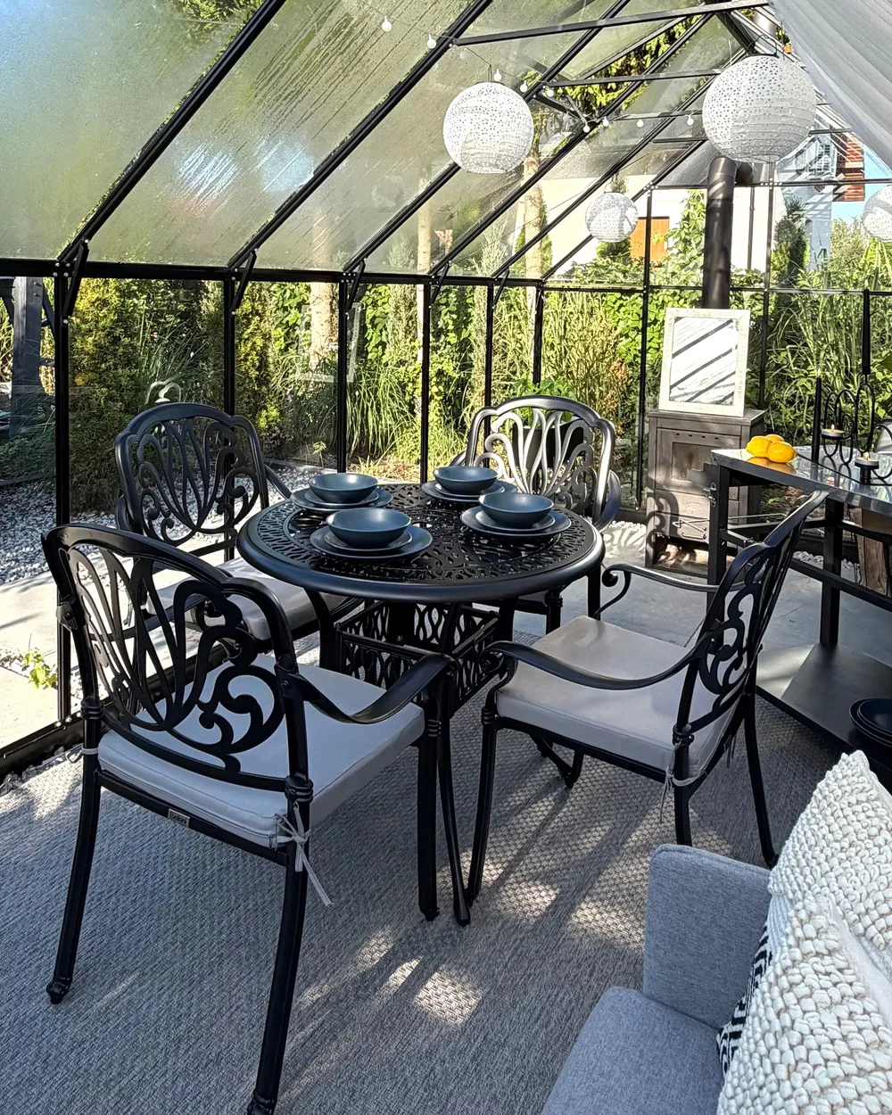 Outdoor Bistrotisch ANCONA 90 cm 90 cm Metall Schwarz