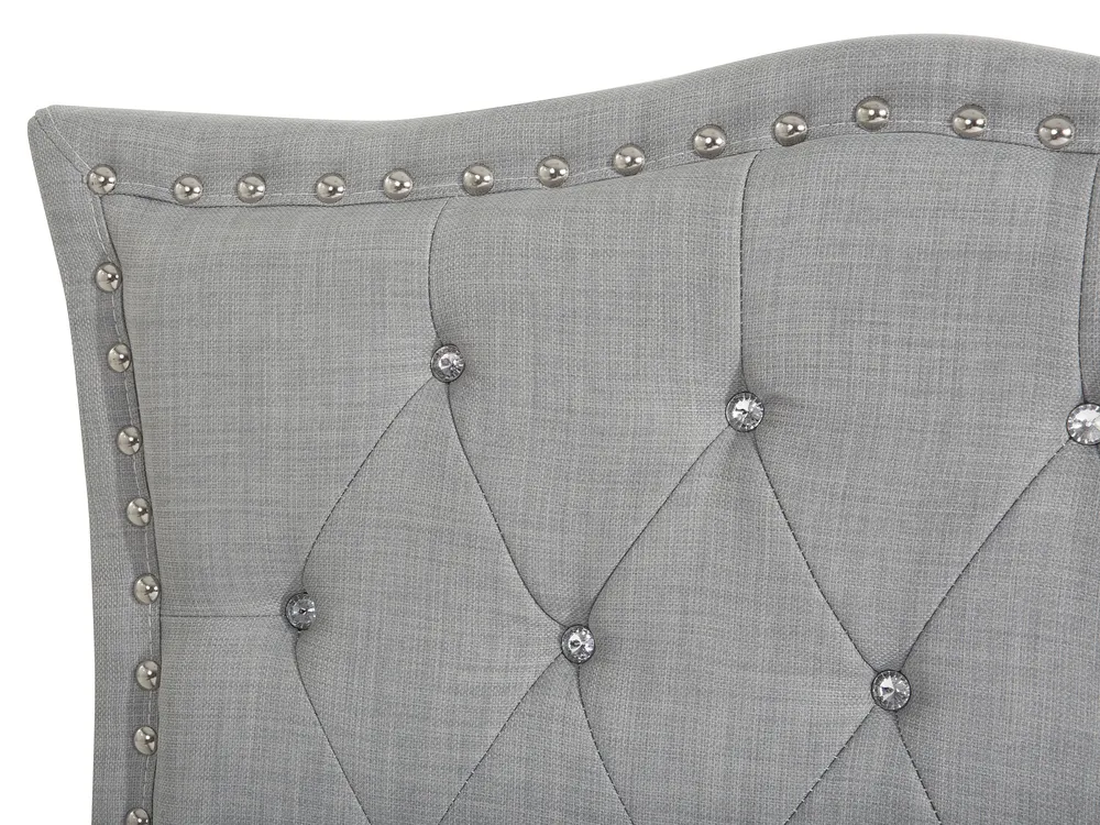 Bett mit Lattenrost Stoff METZ 160 x 200 cm Hellgrau_239688