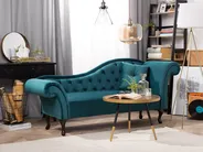 Rechtsseitige Chaiselongue LATTES Samtstoff Blaugrün_738661