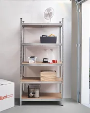 Garagenregal 2er Set XITTA 90 cm 180 cm Metall Silber_978800