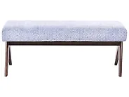 Upholstered Bench TAMRE Chenille Light Blue/ Dark Brown_1183150