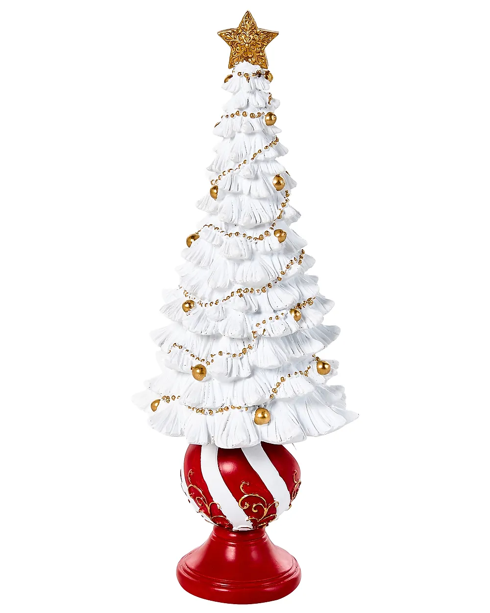 Set van 3 kerstdecoraties HITIS 32/32/40 cm Kerstboom Rood/wit_1175558