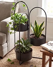 Pflanzenständer COLUTENA 56 cm Metall Schwarz_1179139