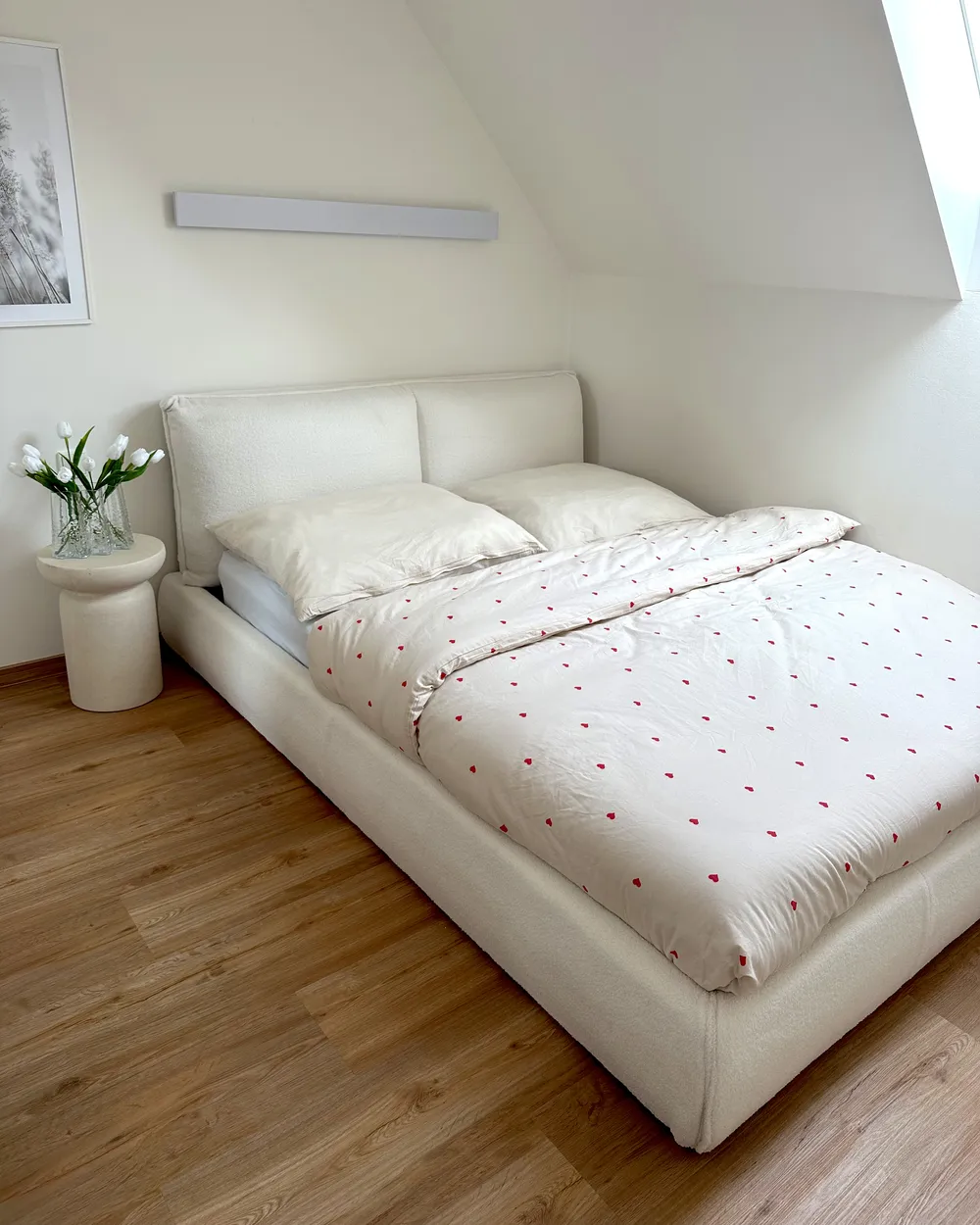 Wasserbett Bouclé VINAY 160 x 200 cm Weiß_975338