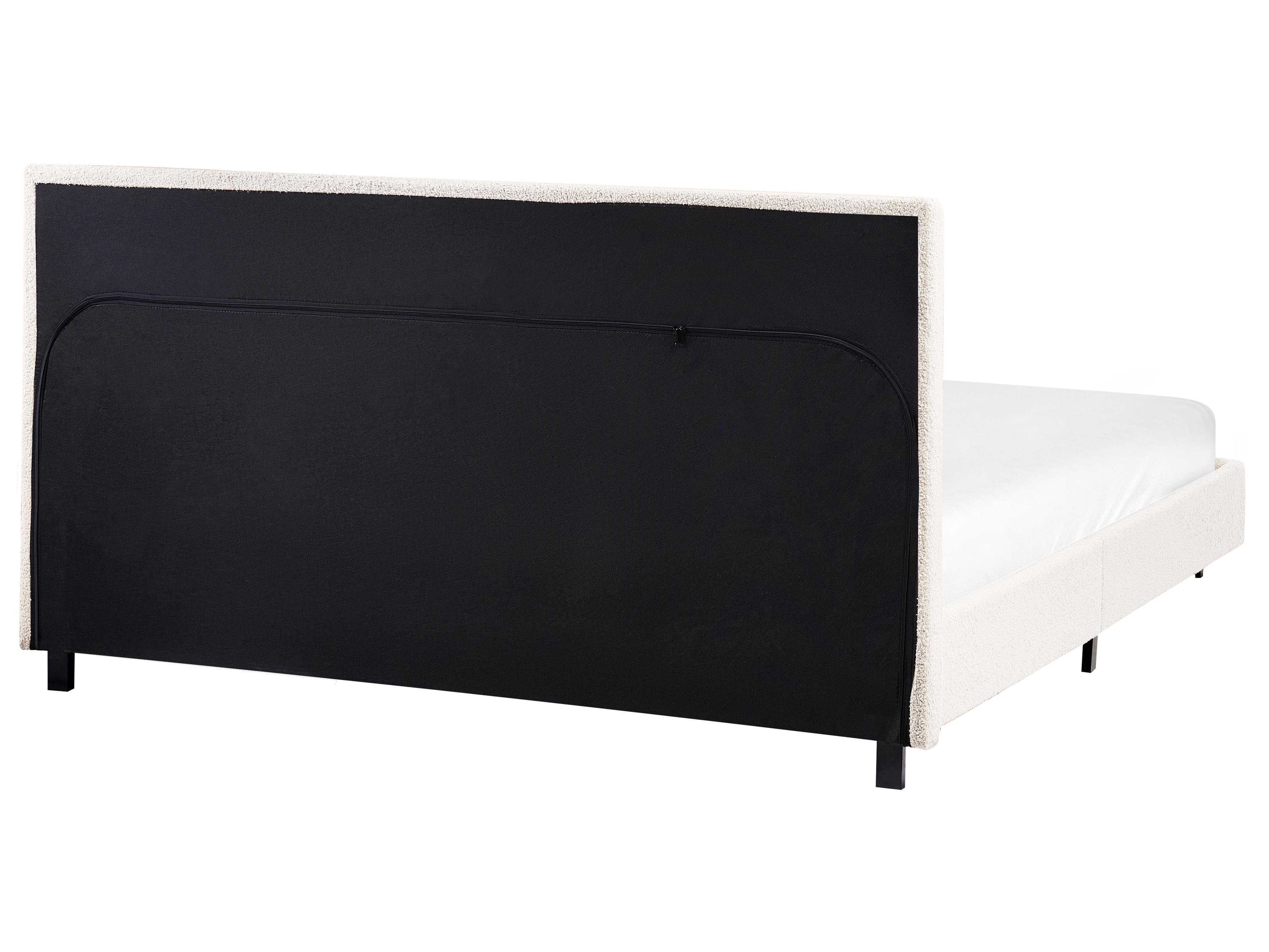 Bed Bouclé ALBI 140 x 200 cm Gebroken wit_981892