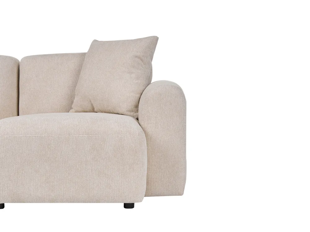 Modular Corner Sofa 3 Seater HEDE with Ottoman Fabric Light Beige Right Hand_1092188