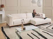 Corner Sofa 4 Seater VENG Corduroy Light Beige Left Hand_1007007