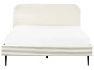 Bett mit Lattenrost Cord FLAYAT 160 x 200 cm Cremeweiß_967684