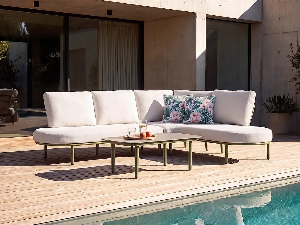 Set of 2 Outdoor Cushions ALLAMANDA Plant Pattern 45 x 45 cm Green_1182327