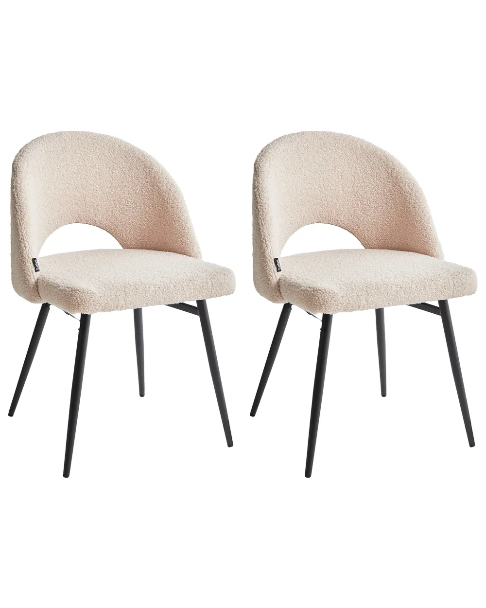 Set of 2 Dining Chairs ONAGA Boucle Beige_1022203