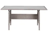 Gartentisch VITERBO 145 cm 80 cm Glas Hellgrau_862748