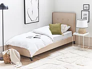 Bett mit Lattenrost Stoff AMBASSADOR 90 x 200 cm Beige_1154645