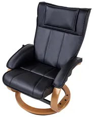 Massage Chair MAJESTIC with Footstool Faux Leather Black_963701