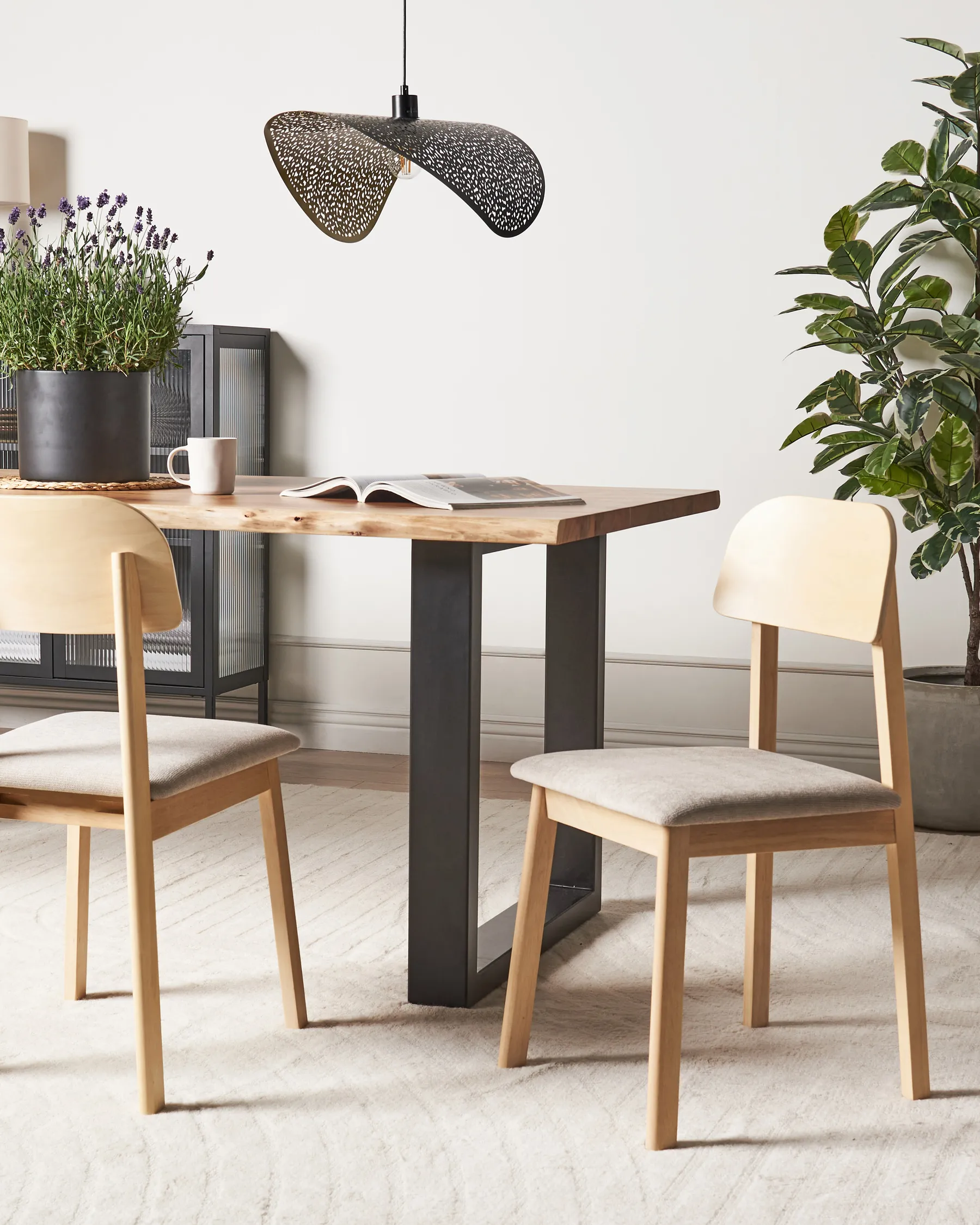 Esszimmerstuhl 2er Set SCANDIA Holz Taupe_945228