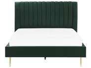 Bett mit Lattenrost Samtstoff MARVILLE 140 x 200 cm Smaragdgrün_835913