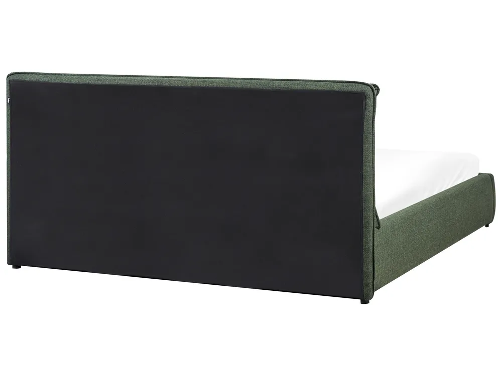 Bett mit Stauraum BAJONNA Stoff Dunkelgrün 180 x 200 cm_970634