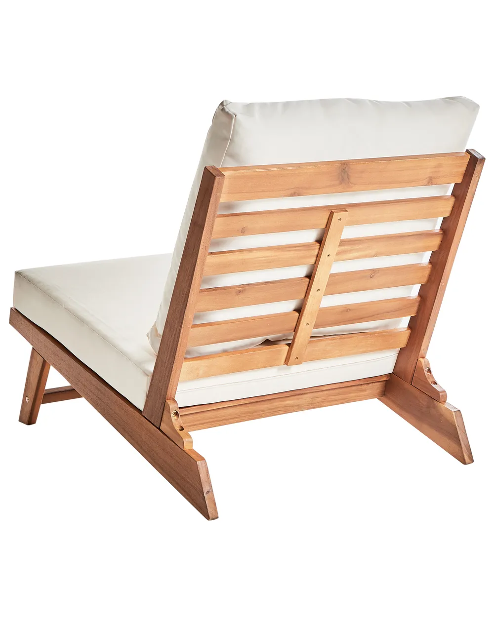 Set mit 2 Stühlen und Sitzkissen MICCIANO Akazienholz Cremeweiß_958586