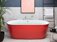 Freistehende Badewanne ROTSO 170 x 80 cm Rot_1178210
