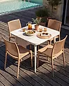 Gartenstuhl 4er Set ILLUMANI Beige