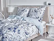 Bettwäsche-Set BALLARD 155 x 220 cm Baumwollsatin Blau_1179953