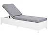 Sonnenliege mit Kissen TURIN mit Relaxfunktion Polyrattan Weiß