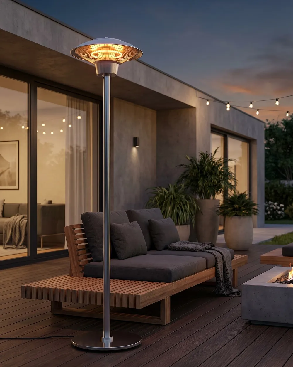 Freestanding Infrared Patio Heater ASKJA 1500 W Silver_1079550