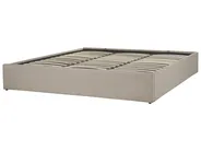 Bett mit Stauraum ohne Kopfteil DINAN Stoff Hellbraun 180 x 200 cm_1002125