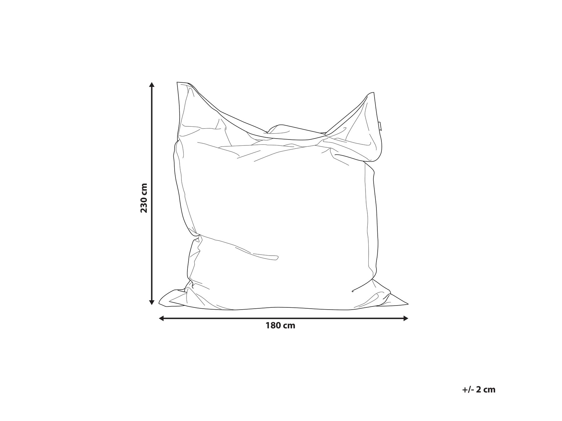 Sitzsack 600 L FUZZY 180 cm 230 cm Dunkelblau_761984