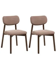Esszimmerstuhl 2er Set MILLS Bouclé Braun / Taupe_1065955