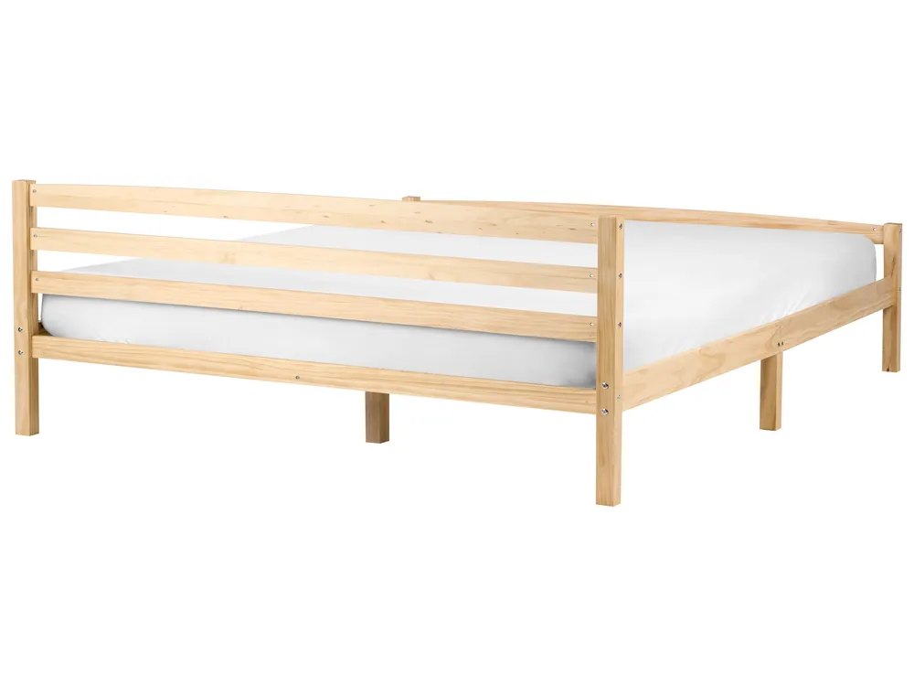 Bed Pine Wood ECHALLON 180 x 200 cm (EU Super King) Light Brown_1113270