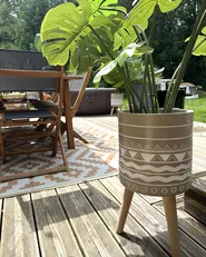 Blumentopf mit Beinen MILINA 30 cm Beige_1025934