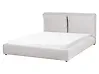 Bett mit Lattenrost Stoff BAJONNA 160 x 200 cm Hellgrau
