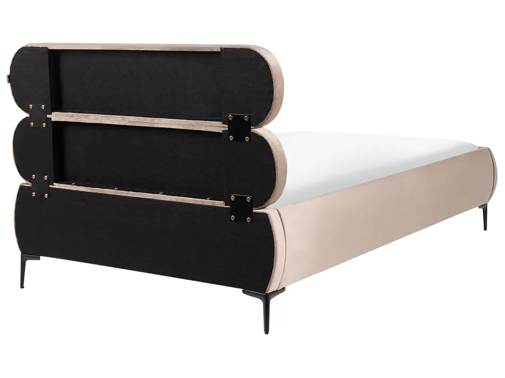 Bett mit Lattenrost Samtstoff LESSAY 120 x 200 cm Taupe_1124946