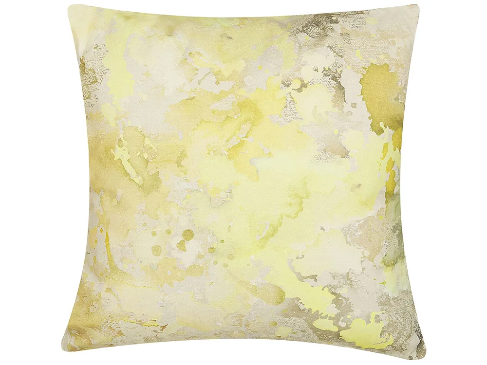 Dekokissen 2er Set PACHIRA 45 x 45 cm Baumwolle Gelb Abstraktes Muster_799555