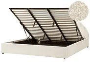 Bett mit Stauraum CHADENET Bouclé Cremeweiß 180 x 200 cm_942192