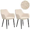 Esszimmerstuhl 2er Set ALDEN Bouclé Hellbeige