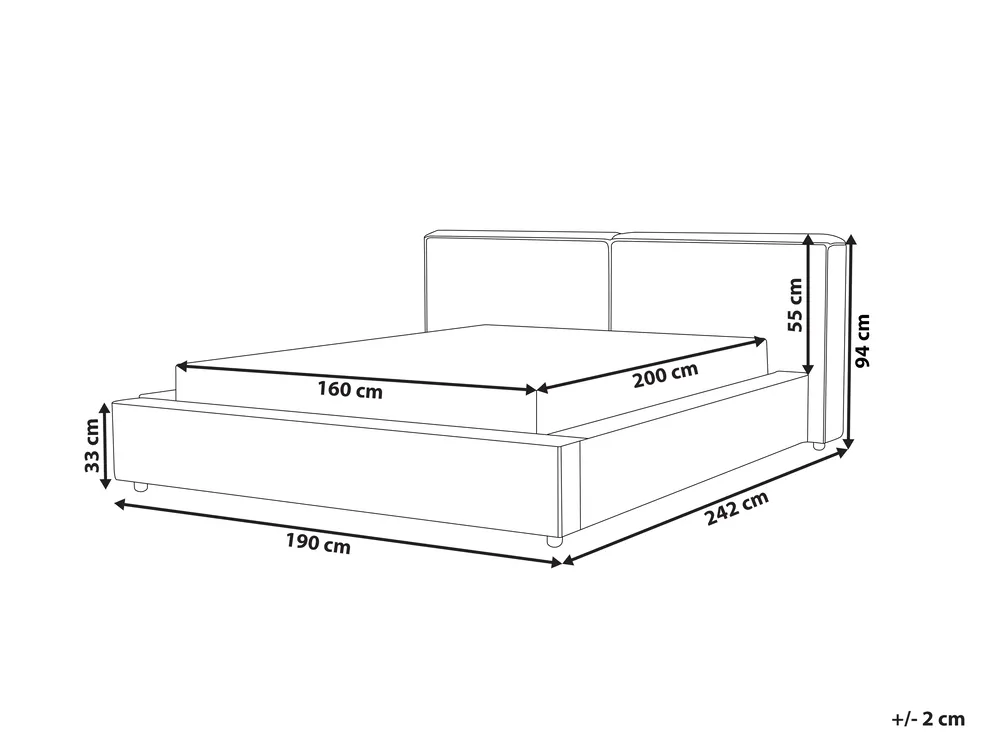 Bett mit Lattenrost Bouclé LINARDS 160 x 200 cm Braun_937249