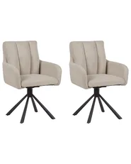 Esszimmerstuhl 2er Set drehbar SARDOAL Taupe_944916