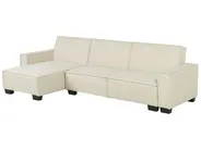 Eckschlafsofa 3-Sitzer ROMEDAL Stoff Beige rechtsseitig_748926